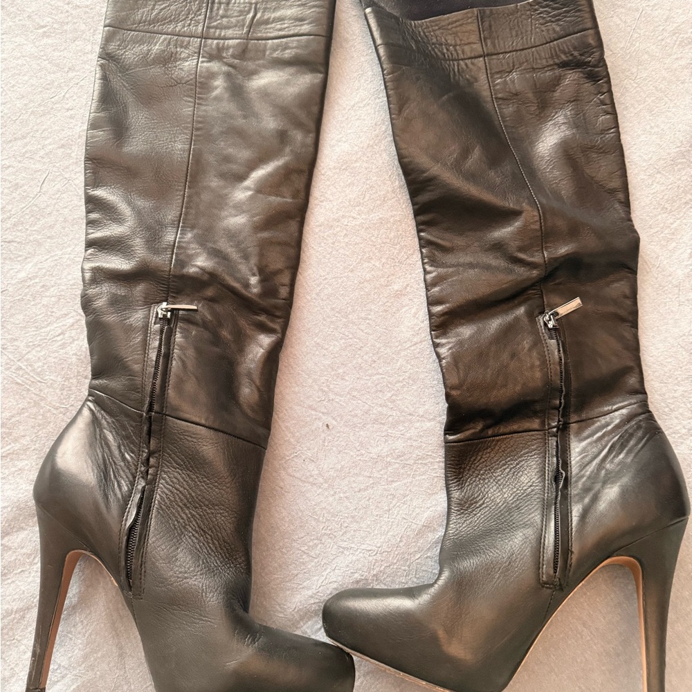 Sam Edelman Remy  Black Leather Heeled Boots